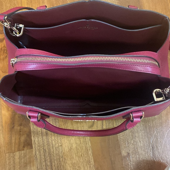 Kate Spade, New York burgundy/wine, color handbag with adjustable shoulder strap - Picture 7 of 13